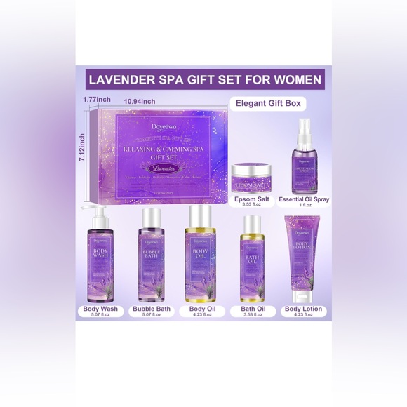 Relaxing Lavender Bath Spa Gift Set for Relaxation & Stress Relief - Picture 3 of 12